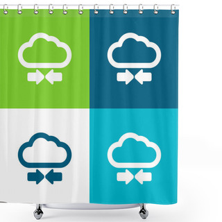 Personality  Arrows And Cloud Flat Four Color Minimal Icon Set Shower Curtains