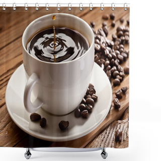 Personality  Drop Falling Into A Cup Of Coffee Shower Curtains