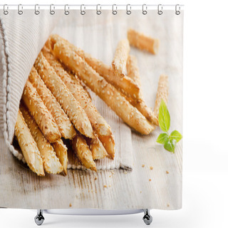 Personality  Bread Sticks With Sesame Shower Curtains