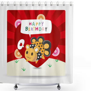 Personality  Monster Birthday Card Shower Curtains