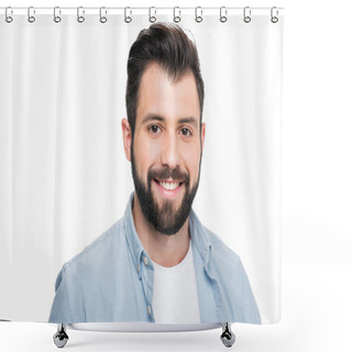 Personality  Man Looking At Camera Shower Curtains