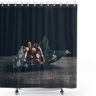 Personality  Dark Chocolate With Nuts  Shower Curtains