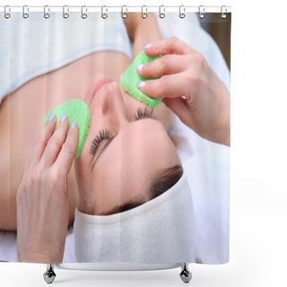 Personality  Cleansing Peeling At The Beauty Salon. Shower Curtains