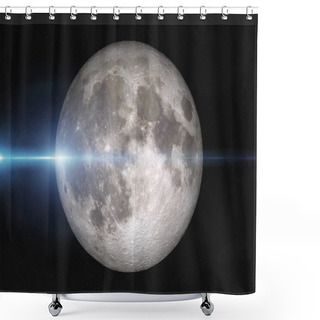 Personality  View Of A Full Moon In Space With Stars Background 3D Rendering  Shower Curtains