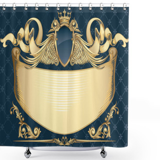 Personality  Decorative Golden Insignia Shower Curtains