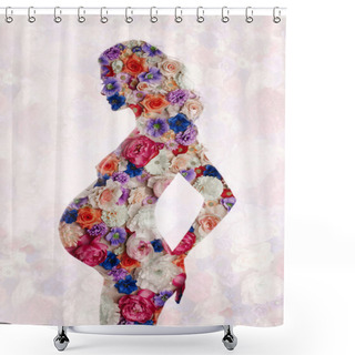 Personality  Conceptual Art Photo Of Pregnant Lady Shower Curtains