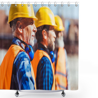 Personality  Workers At Construction Site Shower Curtains