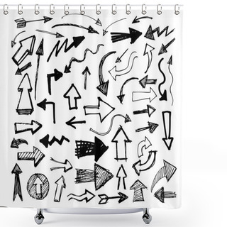 Personality  Vector Hand Drawn Arrows Icons Set On White Shower Curtains