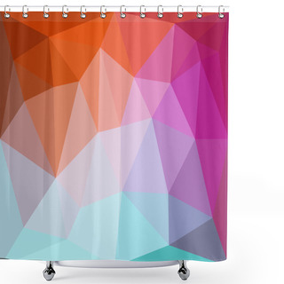 Personality  Vector Polygonal Geometric Abstract Background In Orange, Blue And Violet Colors Shower Curtains