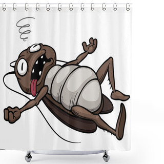 Personality  Cartoon Cockroach Shower Curtains