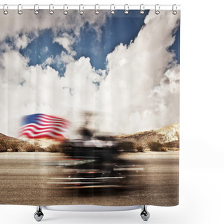Personality  Slow Motion On Motorbike Shower Curtains