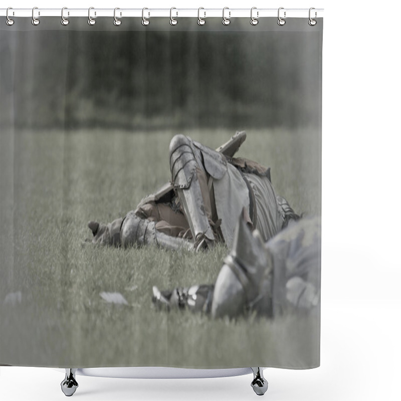 Personality  Several Knights On Ground Shower Curtains