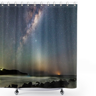 Personality  The Milky Way Taken From Killcare Beach On The Central Coast Of NSW, Australia. Shower Curtains