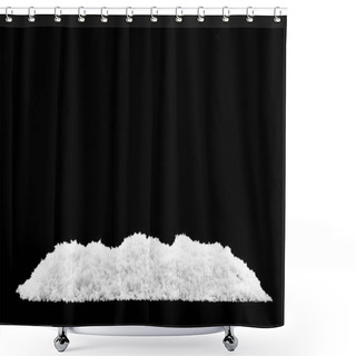 Personality  Pile Of White Snow Isolated On Black Background Shower Curtains