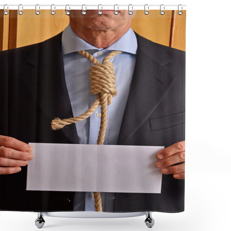 Personality  Hangman Holding A White Chart Shower Curtains