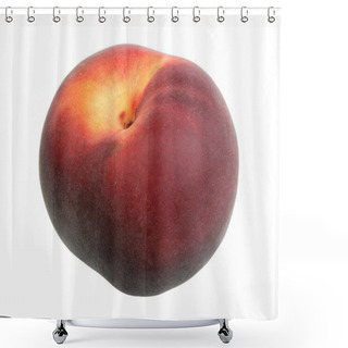 Personality  Ripe Peach Isolated On White Background  Shower Curtains