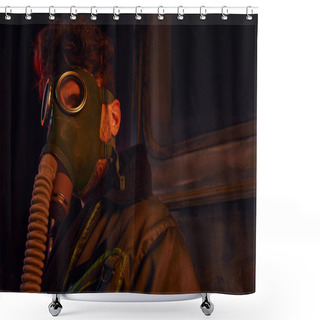 Personality  Nuclear Catastrophe Survivor Wearing  Gas Mask In Abandoned Subway, Post-apocalyptic, Game Character Shower Curtains