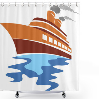 Personality  Passenger Ship Logo Shower Curtains