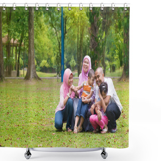 Personality  Asian Muslim Family Lifestyle Shower Curtains