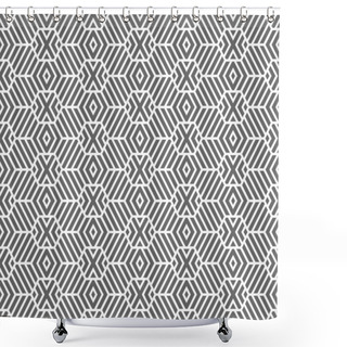 Personality  Seamless Geometric Texture. Hexagons Pattern Shower Curtains