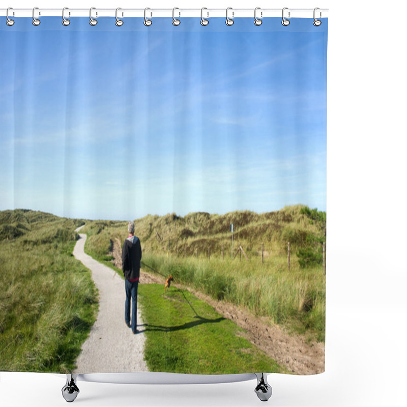 Personality  Ameland Walking The Dog Shower Curtains