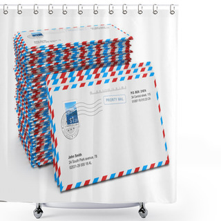 Personality  Stack Of Paper Mail Letters Shower Curtains