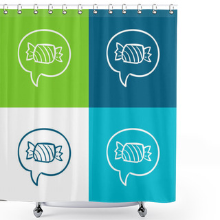 Personality  Asking For A Candy In Halloween Flat Four Color Minimal Icon Set Shower Curtains