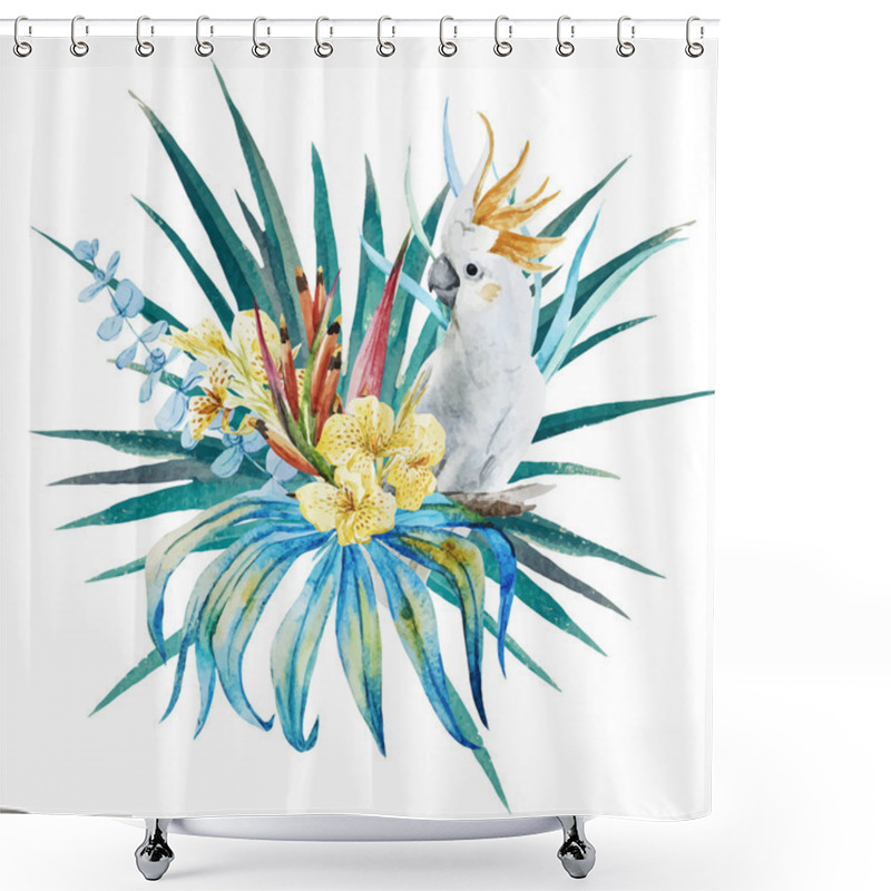 Personality  Tropical Floral Composition Shower Curtains