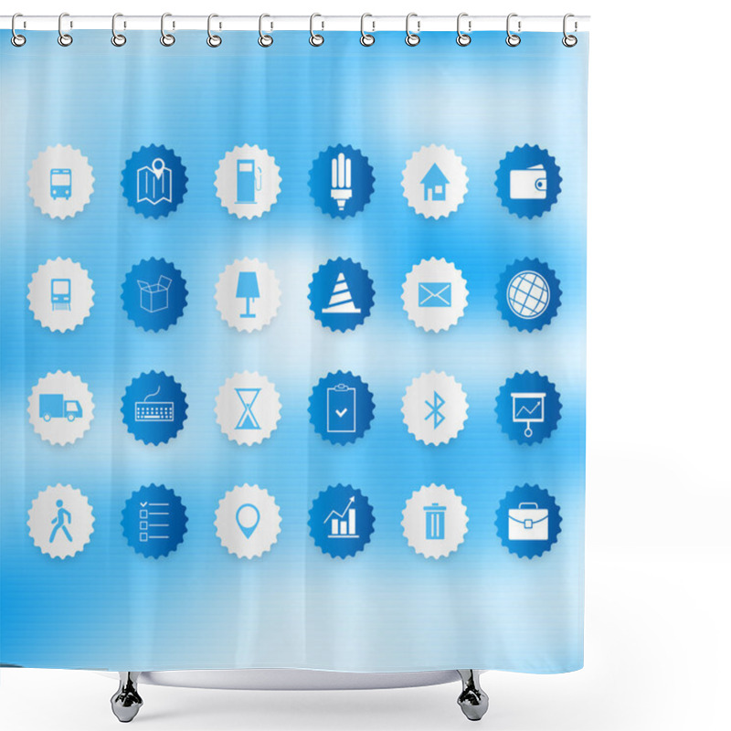 Personality  Set Of Icons On A Theme Communication. A Vector Illustration Shower Curtains