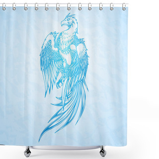 Personality  Phoenix Bird. Vector Illustration.  Shower Curtains