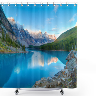 Personality  Sunrise At Moraine Lake Shower Curtains