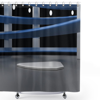 Personality  Podium Isolated On Black Shower Curtains
