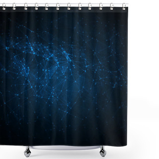 Personality  Abstract Network Blue On Dark Vector Background Shower Curtains