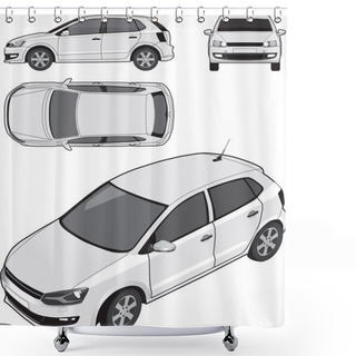 Personality  Compact Car Multiple Views Shower Curtains