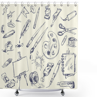 Personality  Office Supplies Shower Curtains
