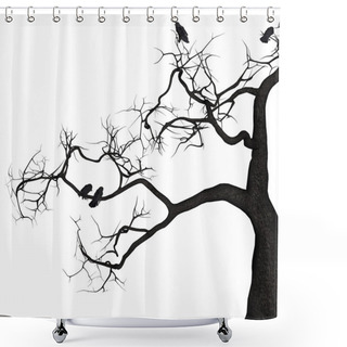 Personality  Crow Tree Shower Curtains