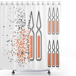 Personality  Damaged Dot Halftone Ampoules Icon Shower Curtains