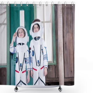 Personality  Children In Astronaut Costumes    Shower Curtains