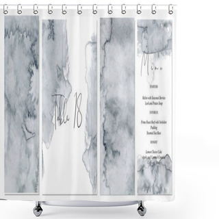 Personality  Watercolor Abstract Pale Grey Wedding Set With Hand Drawn Background. Shower Curtains