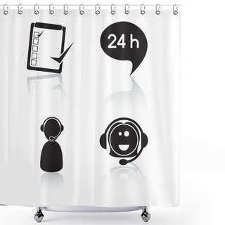 Personality  Customer Service Icons Shower Curtains