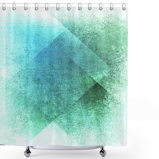 Personality  Abstract Blue Background Or Green Background, White Paper With Old Parchment Art Background Block Layout Design On Paper With Vintage Grunge Background Texture, Elegant Blue Green Paper For Web Design Shower Curtains