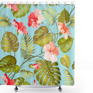 Personality  Seamless Tropical Flower. Shower Curtains