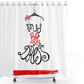 Personality  Woman Dress Silhouette. Shower Curtains