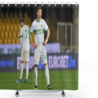 Personality  Filip Djuricic Player Of Sassuolo, During The Match Of The Italian Football League Serie A Between Benevento Vs Sassuolo Final Result 0-1, Match Played At The Ciro Vigorito Stadium In Benevento. Italy, April 12, 2021.  Shower Curtains
