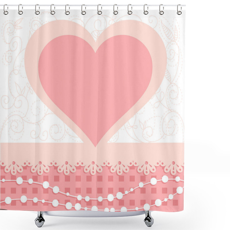 Personality  Cute Floral Invitation Postcard Shower Curtains