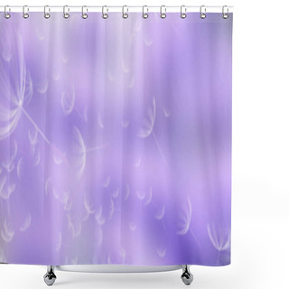 Personality  3d Rendering Of Dandelion Blowing Silhouette. Flying Blow Dandel Shower Curtains
