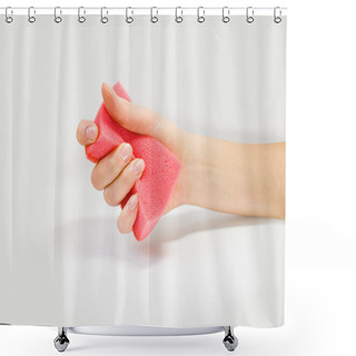 Personality  Hand With Sponge Shower Curtains
