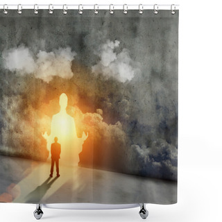 Personality  Silhouette Of Meditating Man Shower Curtains