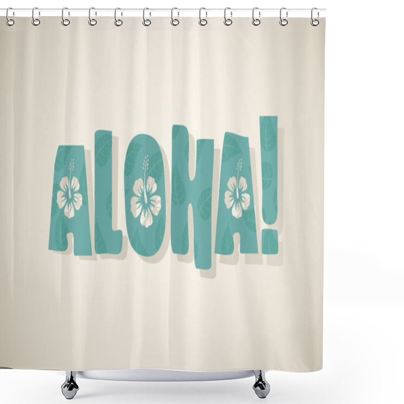 Personality  Aloha Word In Retro Colors Shower Curtains