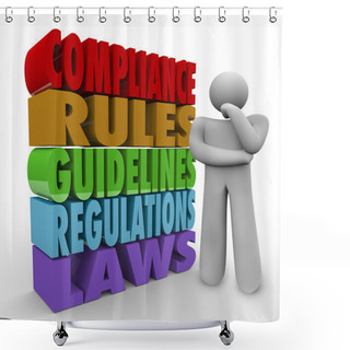 Personality  Compliance Rules Thinker Guidelines Legal Regulations Shower Curtains